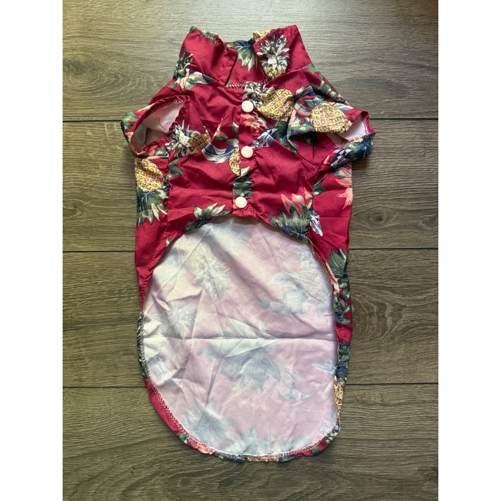 Red Pineapple Tropical Hawaiian Dog Shirt Pet Apparel Size 2XL Summer Luau